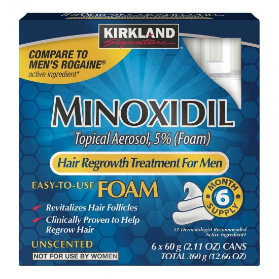 Kirkland Signature Minoxidil 5% Foam Hair Loss Regrowth Treatment Free Shipping