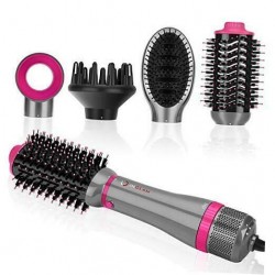 Hair Dryer Brush Set,  4 in 1 Blowout Brush, Negative Ion Detachable Silver