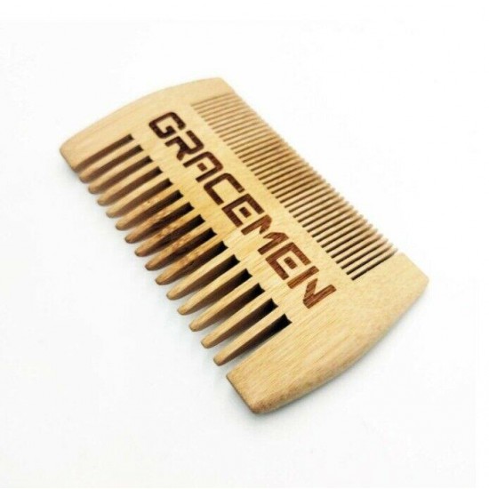 Customized LOGO Fine & Coarse Tooth Dual Sided Bamboo Combs Hair Beard Comb