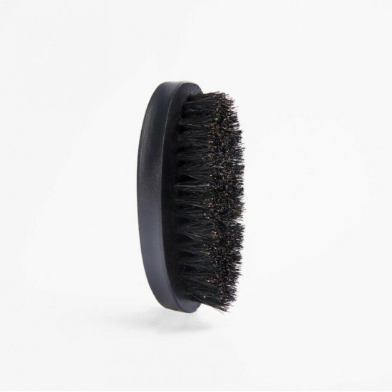 Customize Logo-Black Beech Wood boar bristle beard brush Mini Moustach Brush