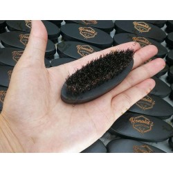 Customize Logo-Black Beech Wood boar bristle beard brush Mini Moustach Brush