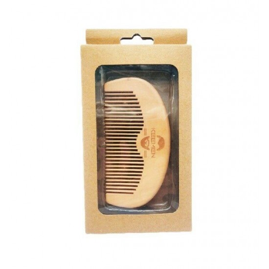 Customize Logo-Peach Wood Beard Wood Comb for Men&Women Barber Shop Retail Case