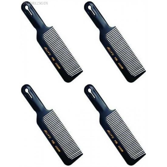 William Marvy #904 Flat Top Combs - FOUR PACK! - Black Flattop Handle Combs NEW