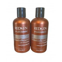 Redken for Men Clean Spice 2-In-1 Conditioning Shampoo 10 oz (2 New Bottles)