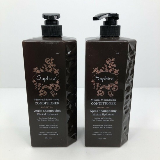 Saphira Mineral Moisturizing Hydration Conditioner 2-Pack 34oz 1L JUMBO SIZE