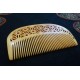 Japanese hair comb Tsuge Boxwood Hemp Seeds design handmade with Camellia Oil