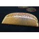 Japanese hair comb Tsuge Boxwood Hemp Seeds design handmade with Camellia Oil