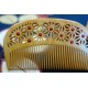 Japanese hair comb Tsuge Boxwood Hemp Seeds design handmade with Camellia Oil