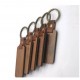 Customized LOGO Leather Keychain with Wood Pendant Luggage Decoration Key Ring