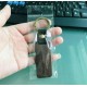 Customized LOGO Leather Keychain with Wood Pendant Luggage Decoration Key Ring