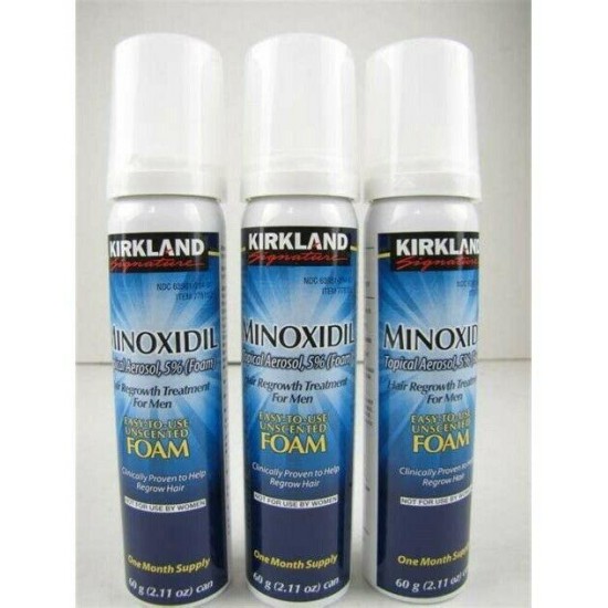 Kirkland Minoxidil5% Hair Loss Foam Ships Worldwide, Long Exp Date