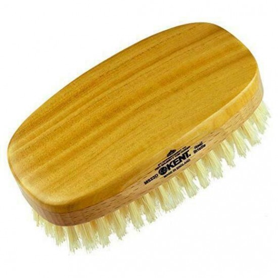 Finest Men's Military Style Hair Brush - Satin and Beechwood Travel Size MS23D