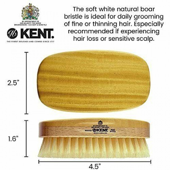 Finest Men's Military Style Hair Brush - Satin and Beechwood Travel Size MS23D