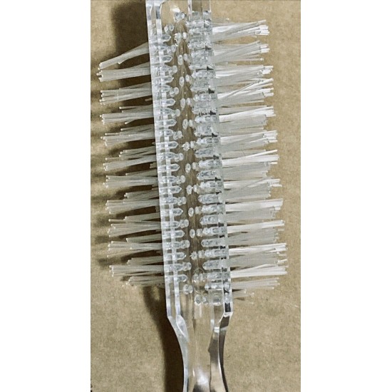 NEW Vintage Dupont BRUSH & COMB VANITY SET Nylon Bristles Clear Lucite NOS