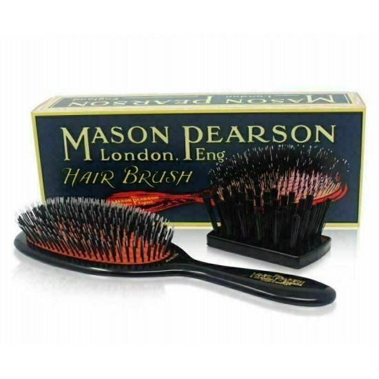 Mason Pearson BN1 Large Size Popular Bristle & Nylon Hairbrush Dark Ruby - New