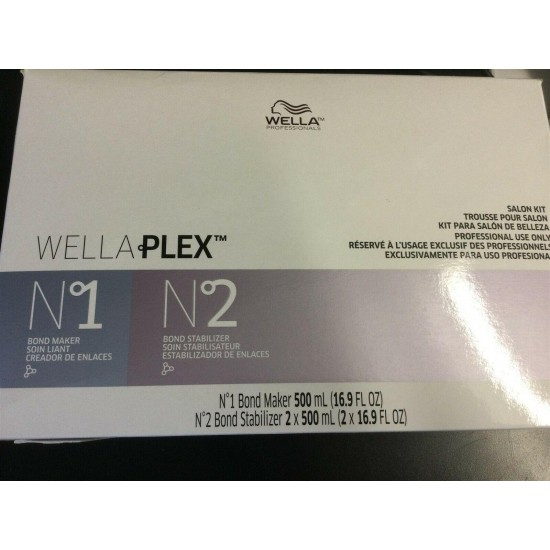 Wella Plex Salon Kit No. 1 Bond Maker & 2 x No. 2 Stabilizer 16.9oz / 500ml 8313