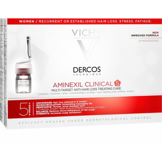 VICHY DERCOS AMINEXIL INTENSIVE 5 ANTI-HAIR LOSS REMEDY FOR WOMEN 21X6ML