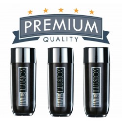 3x HAIR ILLUSION Hair Building Fibers-Unisex Hair Loss Thinning Treatment-BLACK