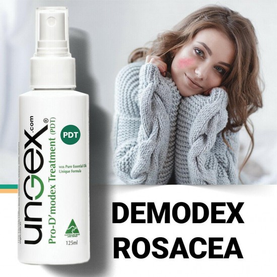 Ungex Anti-Demodex Mite Treatment | Acne Rosacea Seborrheic Dermatitis Hair Loss