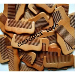 Cutomize Logo Wood Beard Fine Tooth Beard Care Combs Wooden Comb