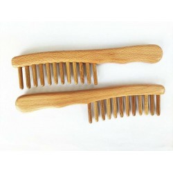 Customize Logo-Beech Wood Combs Wide Tooth Hair Comb Beard Care Comb Brush