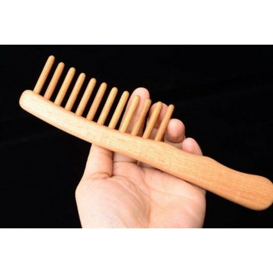 Customize Logo-Beech Wood Combs Wide Tooth Hair Comb Beard Care Comb Brush