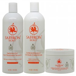 Saffron Secret Smooth Shampoo+Conditioner 16 oz + Hair Mask 8 oz