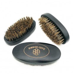 Customize Logo-Boar Bristle Beard Brush Black Wood Handle Face Brush Wooden Comb