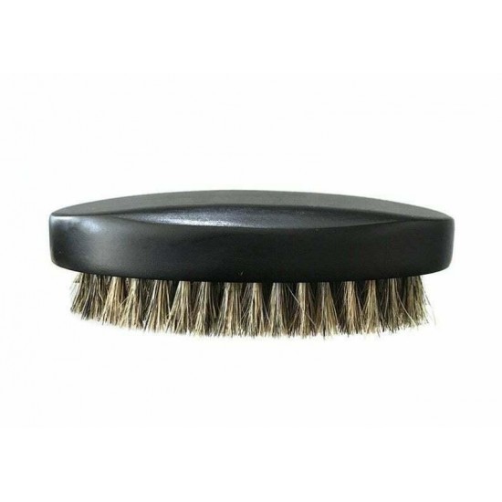 Customize Logo-Boar Bristle Beard Brush Black Wood Handle Face Brush Wooden Comb