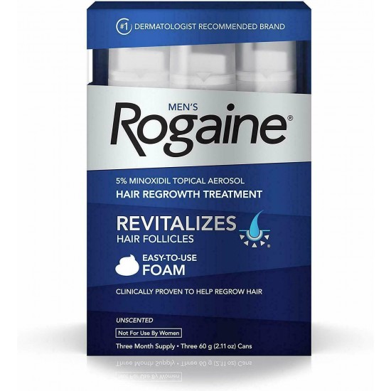 Rogaine Foam Hair Loss & Regrowth Treatment 5% Minoxidil - 1,2,3,6 Month Supply