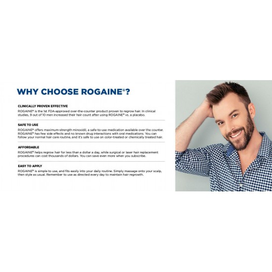 Rogaine Foam Hair Loss & Regrowth Treatment 5% Minoxidil - 1,2,3,6 Month Supply