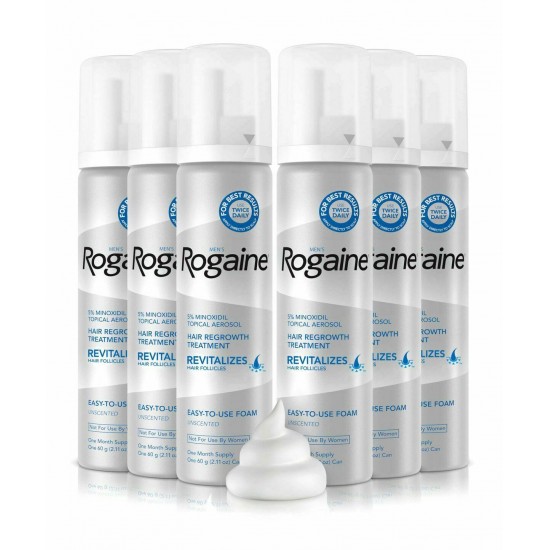 Rogaine Foam Hair Loss & Regrowth Treatment 5% Minoxidil - 1,2,3,6 Month Supply