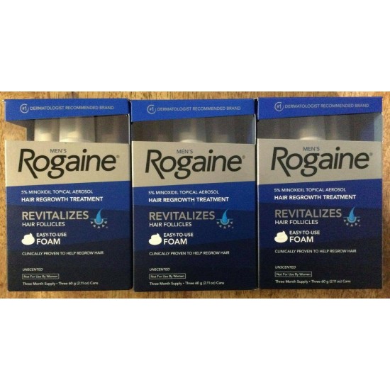 Lot (9) Months Supply Mens Rogaine Foam Hair Regrowth Treatment Free Shipping