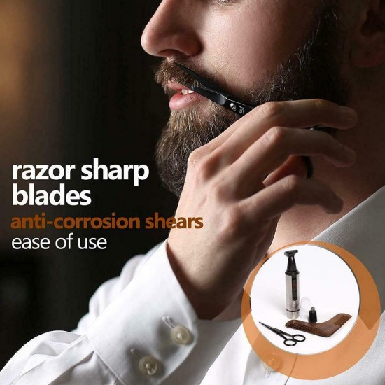 Beard Grooming Trimming Set Brush Comb Facial Nose Ear Mustache Gift Him New