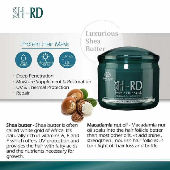 SH-RD Protein Hair Mask Cream MACADAMIA OIL AVOCADO OIL ARGAN OIL 13.53 Oz (400m