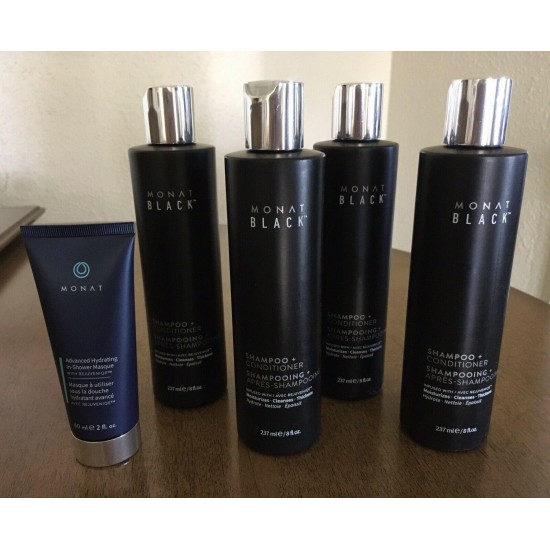 4 Monat Black Shampoo Conditioner 2 in 1 plus 1 Adv Hydrating In Shower Masque