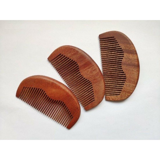 Cutomize Logo-Red Wood Beard Fine Tooth Beard Care Combs Wooden Comb