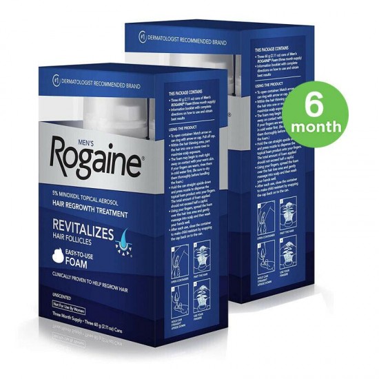 Rogaine Foam Hair Loss & Regrowth Treatment 5% Minoxidil - Multi Month Supply