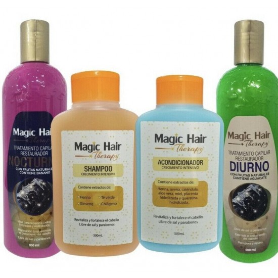 Magic Hair Therapy Growth Shampoo & Conditioner, Day and Night Treatment & Detox