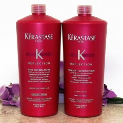 WITH PUMPS KERASTASE REFLECTION BAIN AND FONDANT CHROMATIQUE 1000ml or 34oz