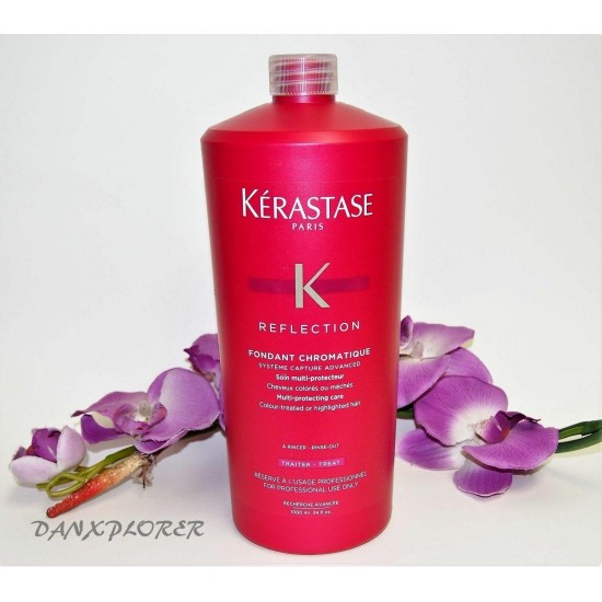 WITH PUMPS KERASTASE REFLECTION BAIN AND FONDANT CHROMATIQUE 1000ml or 34oz