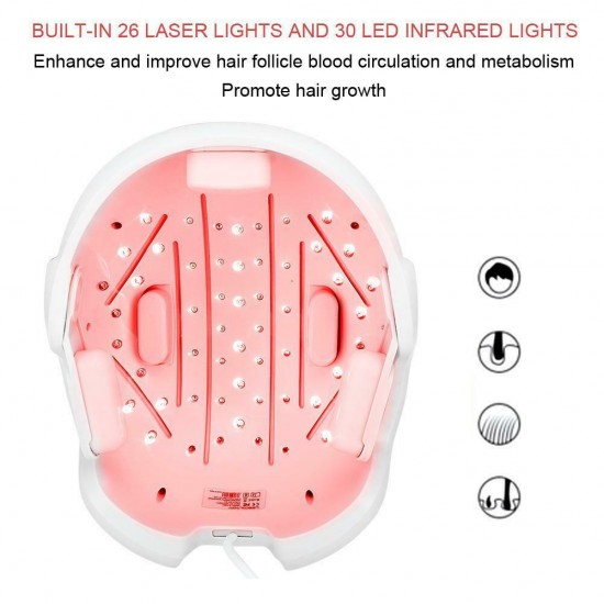 Laser Therapy Hair Growth Helmet Anti Hair Loss Device Treatment Cap Massage