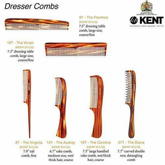 9T Double Tooth Hair Dressing Table Comb, Tortoise Fine 6 PACK A-Tortoiseshell