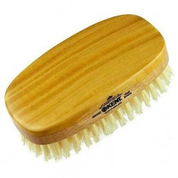 Finest Men's Military Style Hair Brush. Satin / Beech Wood Base. Soft, MS23D