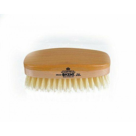 Finest Men's Military Style Hair Brush. Satin / Beech Wood Base. Soft, MS23D