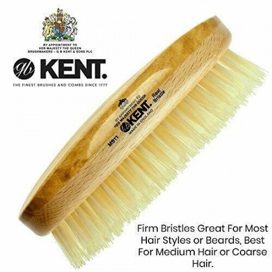 Finest Men's Hair Brush and Facial Brush for Beard Care - 100% Natural MS11