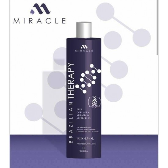 NEW - BRAZILIAN THERAPY by MIRACLE PLEX COLLAGEN KERATIN & STEMCELLS - 33.08 OZ