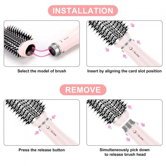 Hair Dryer Brush Set, IG INGLAM 4 in 1 Blowout Brush, Negative Ion Detachable Ha