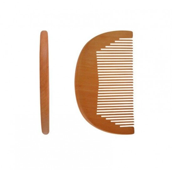 Custom LOGO-Peach Wood Fine Tooth Moon Combs Wooden Comb For Women Men