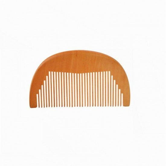 Custom LOGO-Peach Wood Fine Tooth Moon Combs Wooden Comb For Women Men